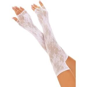 Leg Avenue Seamless Lace Gloves Opera Length Floral Fingerless Women's Chic NWT
